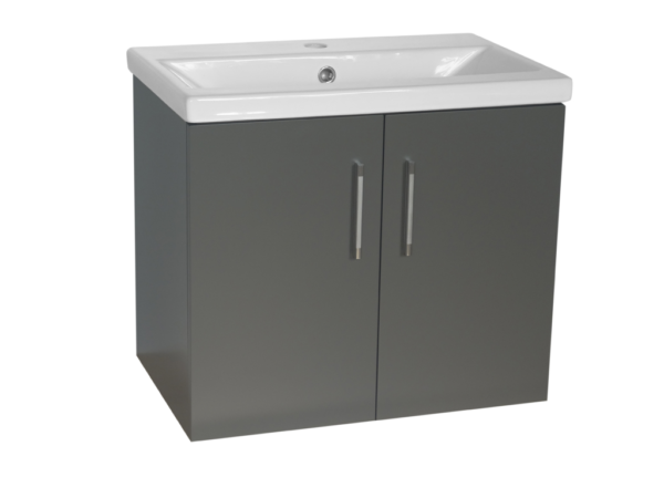 Flair (600mm-2 Door) Wall Hung Vanity Unit – Matt Dark Grey