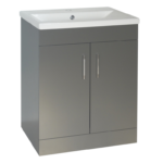 Flair (600mm-2 Door) Floor Standing Vanity Unit – Matt Dark Grey
