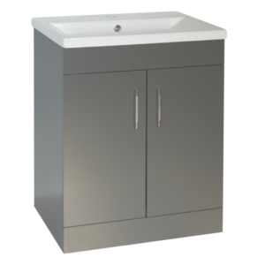 Flair (600mm-2 Door) Floor Standing Vanity Unit – Matt Dark Grey