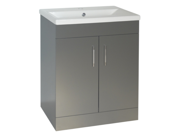 Flair (600mm-2 Door) Floor Standing Vanity Unit – Matt Dark Grey