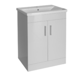 Flair (600mm-2 Door) Floor Standing Vanity Unit – Glossy White