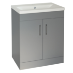Flair (600mm-2 Door) Floor Standing Vanity Unit – Matt Light Grey