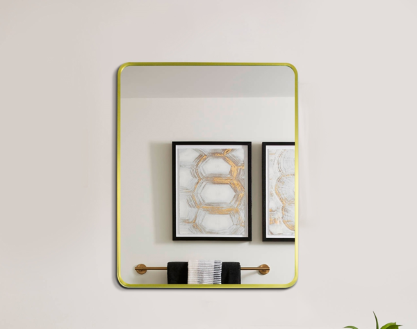 Frame Bathroom Mirror (500x600x32mm) – Brushed Gold