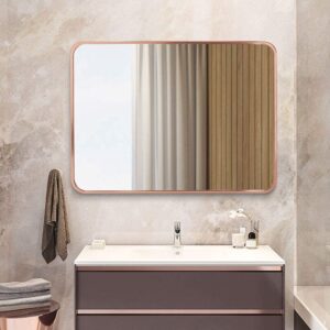 Frame Bathroom Mirror (500x600x32mm) – Brushed Rose Gold