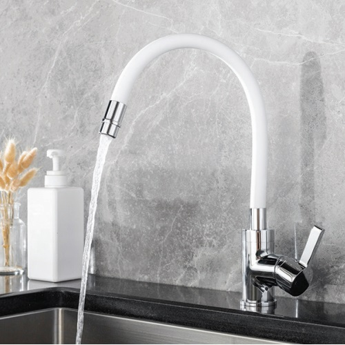 Grace Single Lever Kitchen Mixer (White)