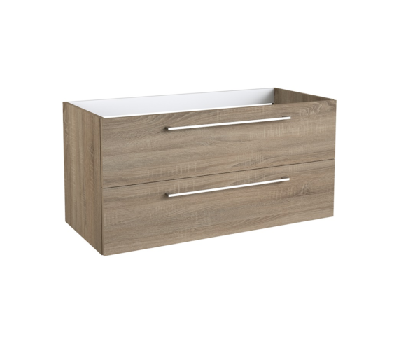 Radiance (1000mm-2 Drawer) Wall Hung Vanity Unit – Grey Oak