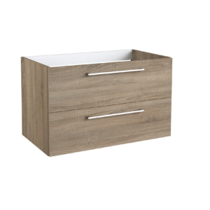 Radiance (800mm-2 Drawer) Wall Hung Vanity Unit – Grey Oak