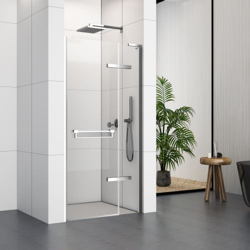 800 Hinged Door with Extension Profiles (8mm Glass) – Chrome