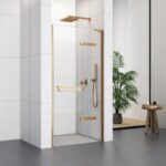 700 Hinged Door with Extension Profiles (8mm Glass) – Brushed Gold