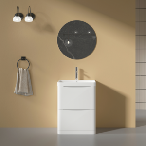 Isla Glossy White (600mm): Floor Standing Vanity Unit with Deep Ceramic Basin