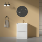 Isla Glossy White (500mm): Floor Standing Vanity Unit with Deep Ceramic Basin