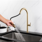 Grace Single Lever Kitchen Mixer (Brushed Gold)