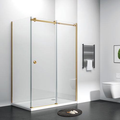 1800 Sliding Door (8mm Glass) – Brushed Gold