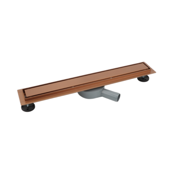 Linear Wetroom Drain (600x70mm) – Brushed Rose Gold