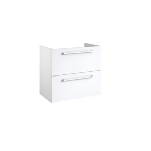 Metro (600mm-2 Drawer) Wall Hung Short Projection Vanity – Glossy White