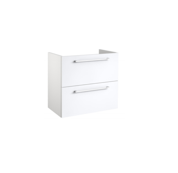 Metro (600mm-2 Drawer) Wall Hung Short Projection Vanity – Glossy White