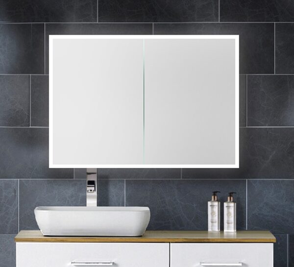 Vision LED Mirror Cabinet Double Door 800