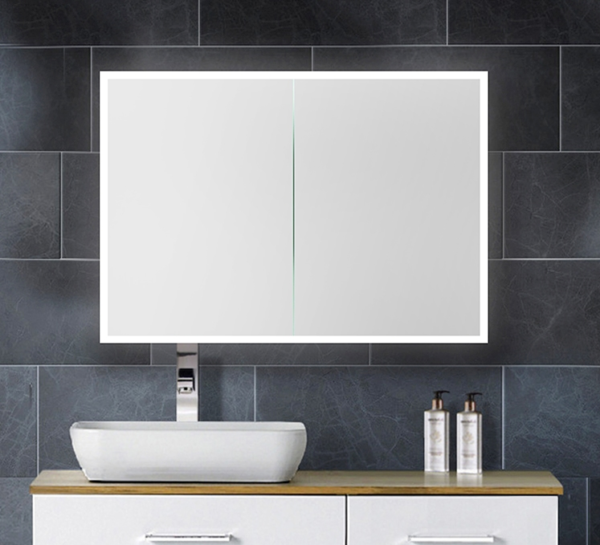 Vision LED Mirror Cabinet Double Door 600