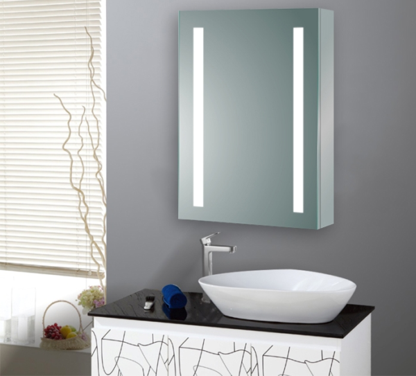 Glare LED Mirror Cabinet Single Door with Bluetooth Speaker 500