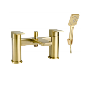Messina (Dual Lever) Bath Shower Mixer with Kit – Brushed Gold