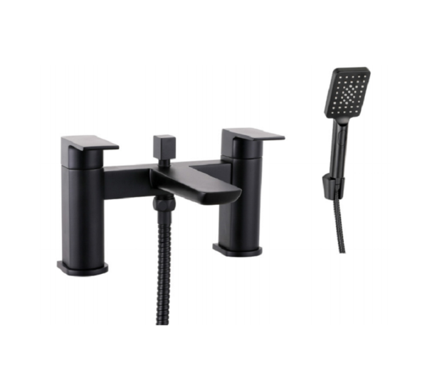 Messina (Dual Lever) Bath Shower Mixer with Kit – Matt Black