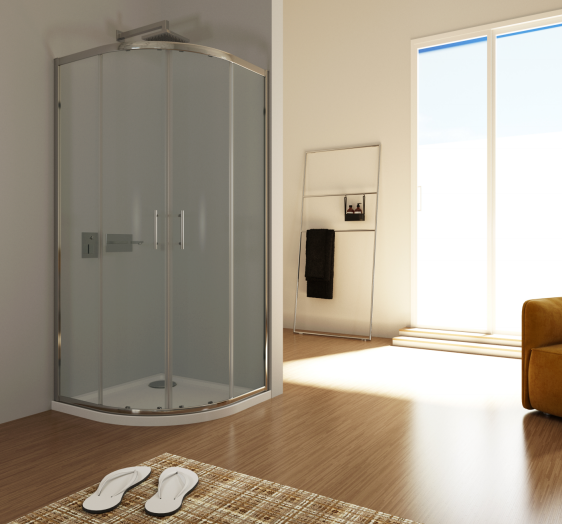 Crystal Quadrant Shower Enclosure (1850mm, 6mm Thickness)