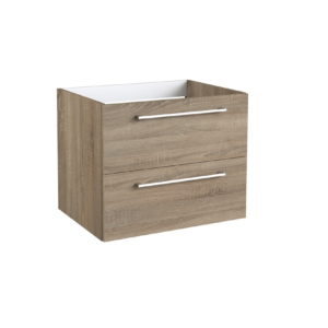 Radiance (600mm-2 Drawer) Wall Hung Vanity Unit – Grey Oak