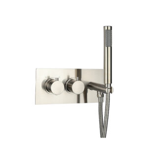 Treviso (2 Outlet) Thermostatic Concealed Shower Mixer with Kit – Brushed Nickel