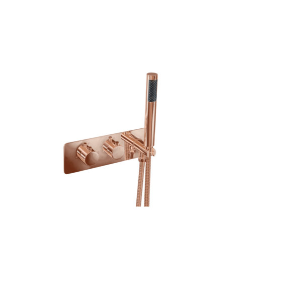 Treviso (2 Outlet) Thermostatic Concealed Shower Mixer with Kit – Brushed Rose Gold