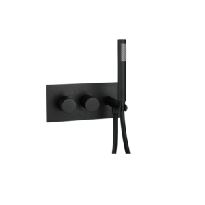 Treviso (2 Outlet) Thermostatic Concealed Shower Mixer with Kit – Matt Black