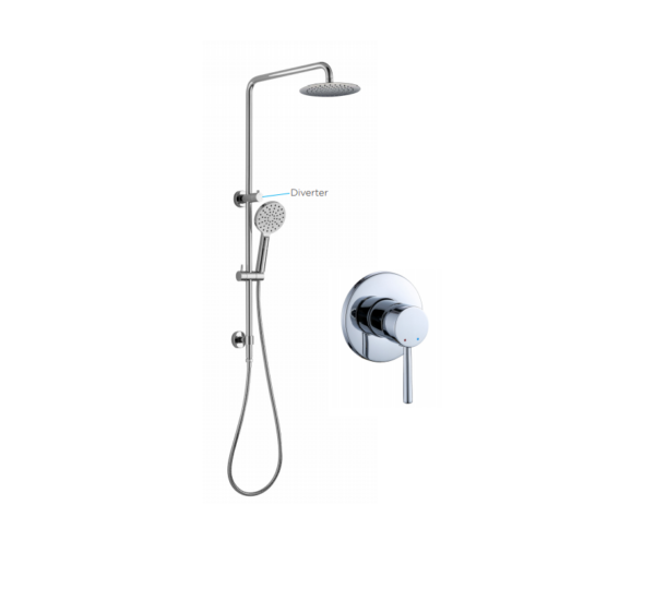 Rigid Riser Shower Kit – Round Diverter (Option 1)