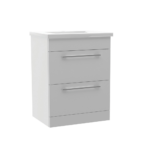 Radiance (600mm-2 Drawer) Floor Standing Vanity Unit – Glossy White