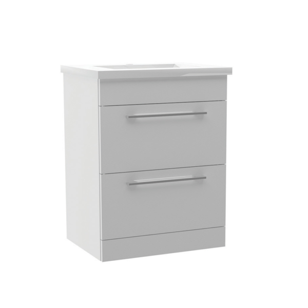 Radiance (600mm-2 Drawer) Floor Standing Vanity Unit – Glossy White