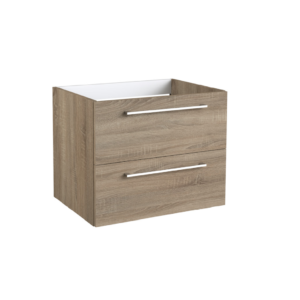 Roma (500mm-2 Drawer) Wall Hung Vanity – Grey Oak