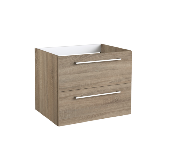 Roma (500mm-2 Drawer) Wall Hung Vanity – Grey Oak
