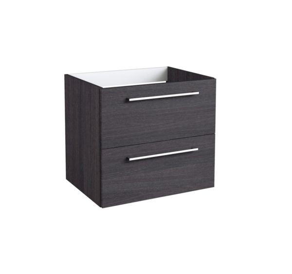 Roma (500mm-2 Drawer) Wall Hung Vanity – Black Oak
