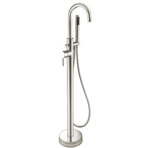 Treviso – Bath & Shower Mixer with Kit (Floor Standing) – Brushed Nickel