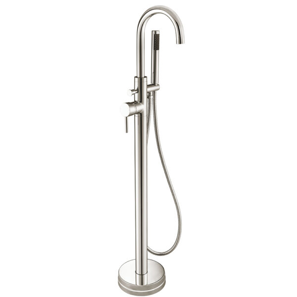 Treviso – Bath & Shower Mixer with Kit (Floor Standing) – Brushed Nickel