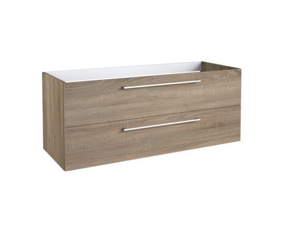 Radiance (1200mm-2 Drawer) Wall Hung Vanity Unit – Grey Oak