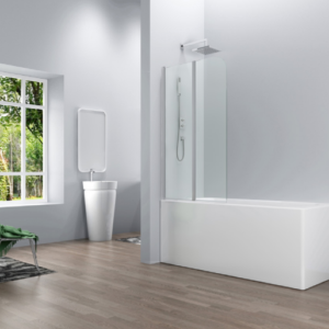 Chrome – Double Folding Bath Screen (1500mm, 6mm Thickness)