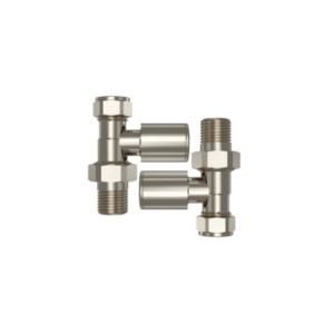 Round Radiator Valves – Straight – Brushed Nickel