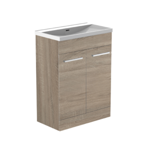 Radiance (600mm-2 Door) Floor Standing Vanity Unit – Grey Oak