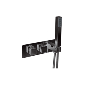 Messina (2 Outlet) Thermostatic Concealed Shower Mixer with Kit – Matt Black