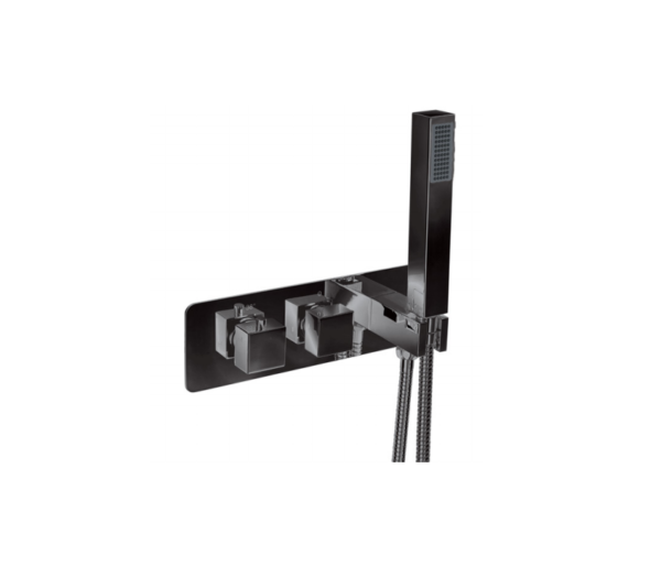 Messina (2 Outlet) Thermostatic Concealed Shower Mixer with Kit – Matt Black