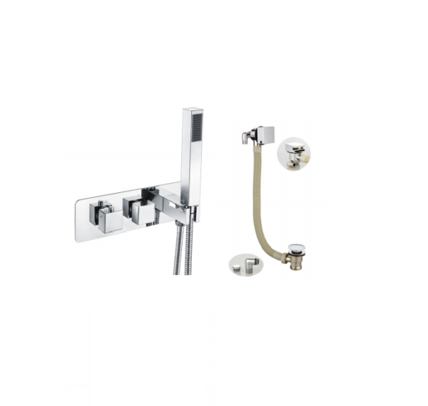 BO-S1025PACK2: Thermostatic Concealed Shower Pack (Square)