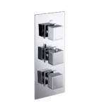 Vertical Thermostatic (3 Outlet, Square) Concealed Shower Valve – 3 Handles