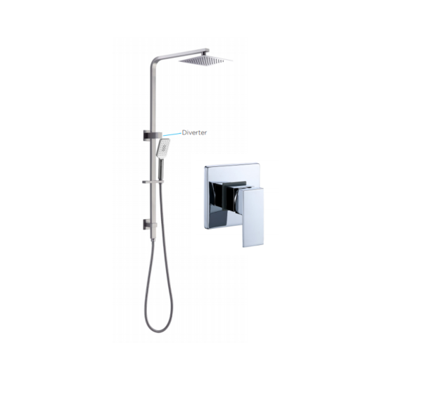 Rigid Riser Shower Kit – Square Diverter