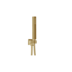 Square Hand Shower Kit with Water Outlet and Bracket – Brushed Gold