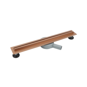 Slim Linear Wetroom Drain (600x30mm) – Brushed Rose Gold