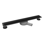 Slim Linear Wetroom Drain (600x30mm) – Matt Black